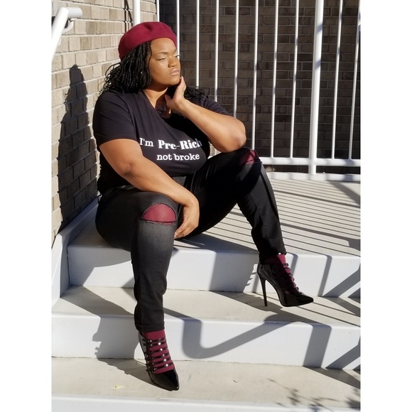 Women's Burgundy Felt Beret - Picture 3 of 6